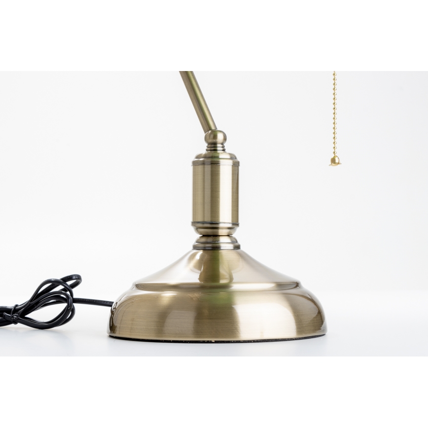 Brilagi - Επιτραπέζιο φωτιστικό BANK OFFICE 1xE27/60W/230V ορείχαλκος/μπλε