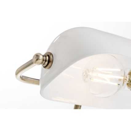 Brilagi - Επιτραπέζιο φωτιστικό BANK OFFICE 1xE27/60W/230V ορείχαλκος/λευκό