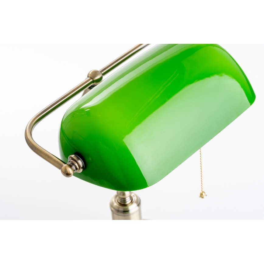 Brilagi - Επιτραπέζιο φωτιστικό BANK OFFICE 1xE27/60W/230V ορείχαλκος/πράσινο