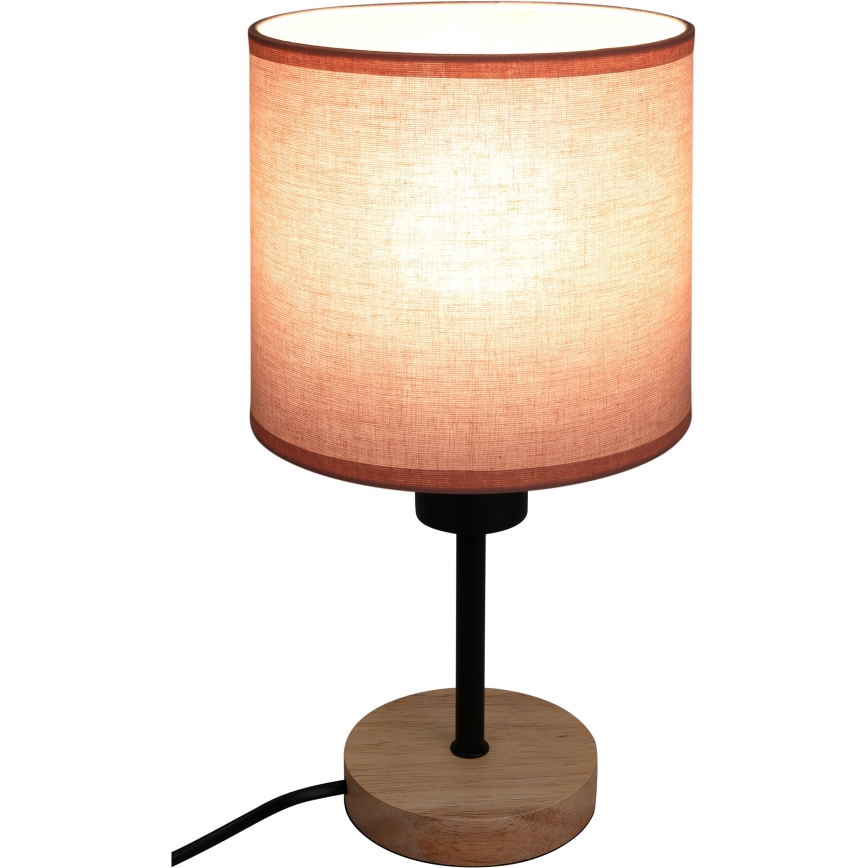 Brilagi - Παιδικό επιτραπέζιο φωτιστικό BOBO WOOD 1xE27/25W/230V δρυς/μαύρο/ροζ