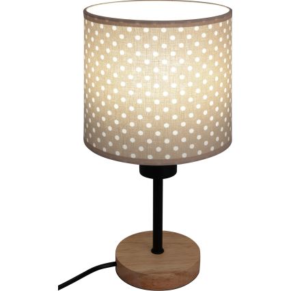 Brilagi - Παιδικό επιτραπέζιο φωτιστικό BOBO WOOD 1xE27/25W/230V δρυς/μαύρο/μπεζ/πουά