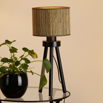 Brilagi - Επιτραπέζιο φωτιστικό BOSTON ROLLER 1xE27/15W/230V καφέ άχυρο/χρυσό