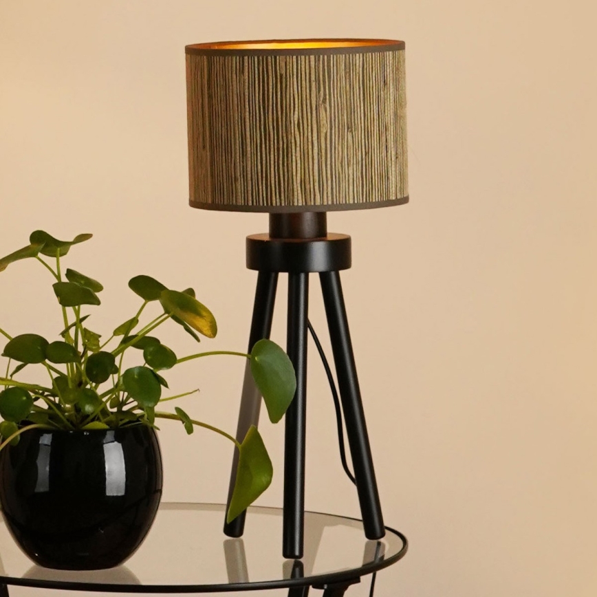 Brilagi - Επιτραπέζιο φωτιστικό BOSTON ROLLER 1xE27/15W/230V καφέ άχυρο/χρυσό