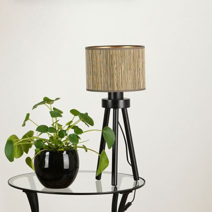 Brilagi - Επιτραπέζιο φωτιστικό BOSTON ROLLER 1xE27/15W/230V καφέ άχυρο/χρυσό