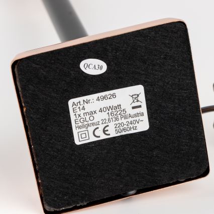 Brilagi - Επιτραπέζιο φωτιστικό CERIA 1xE14/40W/230V μαύρο/χάλκινο/γκρι