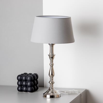 Brilagi - Επιτραπέζιο φωτιστικό CERIA 1xE27/60W/230V Ø 25 εκ. γυαλιστερό χρώμιο/γκρι