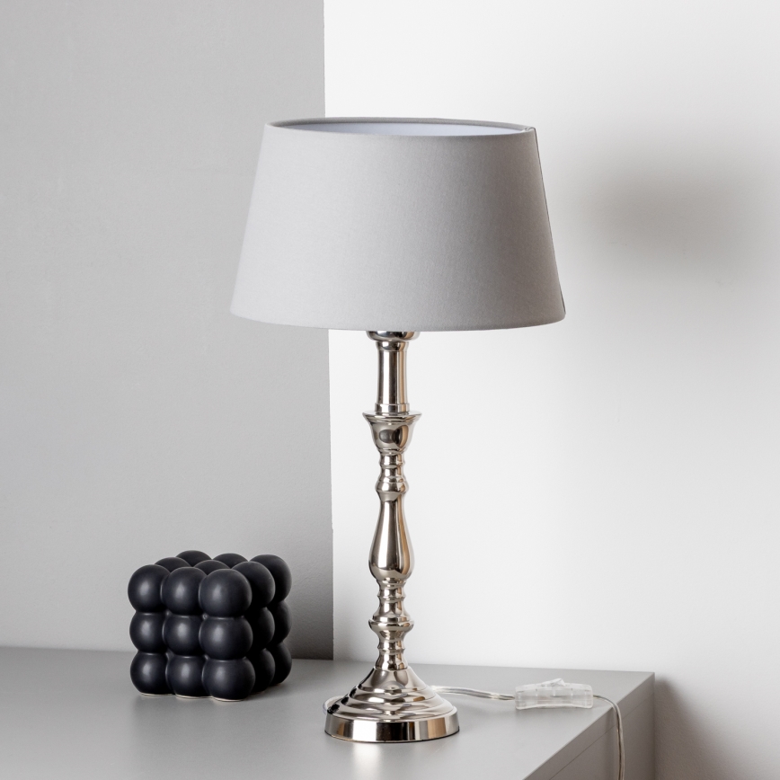 Brilagi - Επιτραπέζιο φωτιστικό CERIA 1xE27/60W/230V Ø 25 εκ. γυαλιστερό χρώμιο/γκρι