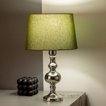 BRILAGI - Επιτραπέζιο φωτιστικό CERIA 1xE27/60W/230V Ø 30 cm γυαλιστερό χρώμιο/πράσινο