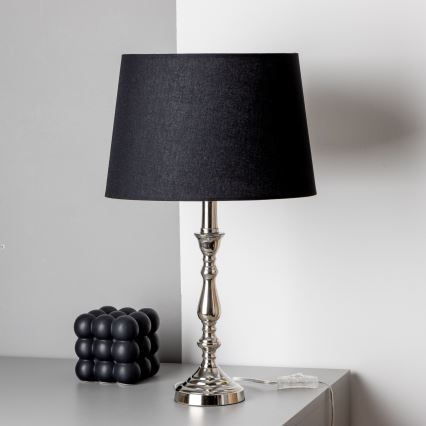 Brilagi - Επιτραπέζιο φωτιστικό CERIA 1xE27/60W/230V Ø 30 εκ. γυαλιστερό χρώμιο/μαύρο