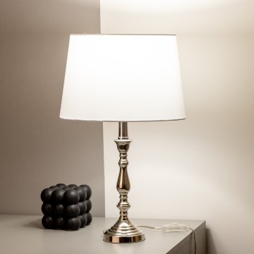 Brilagi - Επιτραπέζιο φωτιστικό CERIA 1xE27/60W/230V Ø 30 εκ. γυαλισμένο χρώμιο/λευκό