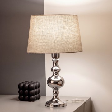 BRILAGI - Επιτραπέζιο φωτιστικό CERIA 1xE27/60W/230V διάμ. 30 εκ. γυαλιστερό χρώμιο/γκρι