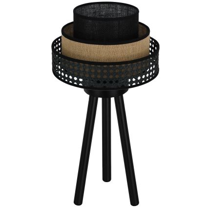 Brilagi - Επιτραπέζιο φωτιστικό DAKOTA LUNETA 1xE27/15W/230V μαύρο/ράταν