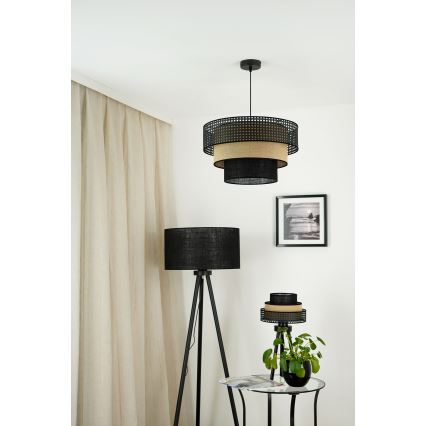 Brilagi - Επιτραπέζιο φωτιστικό DAKOTA LUNETA 1xE27/15W/230V μαύρο/ράταν