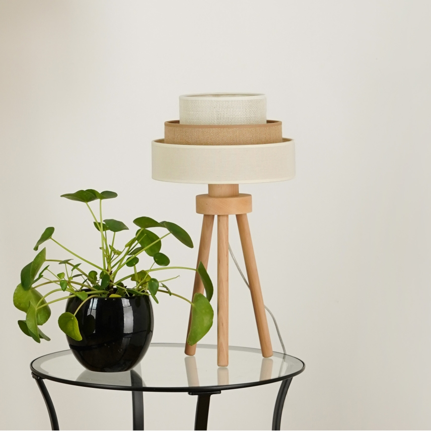 Brilagi - Επιτραπέζιο φωτιστικό DENVER LUNETA 1xE27/15W/230V μπεζ/καφέ/κρεμ