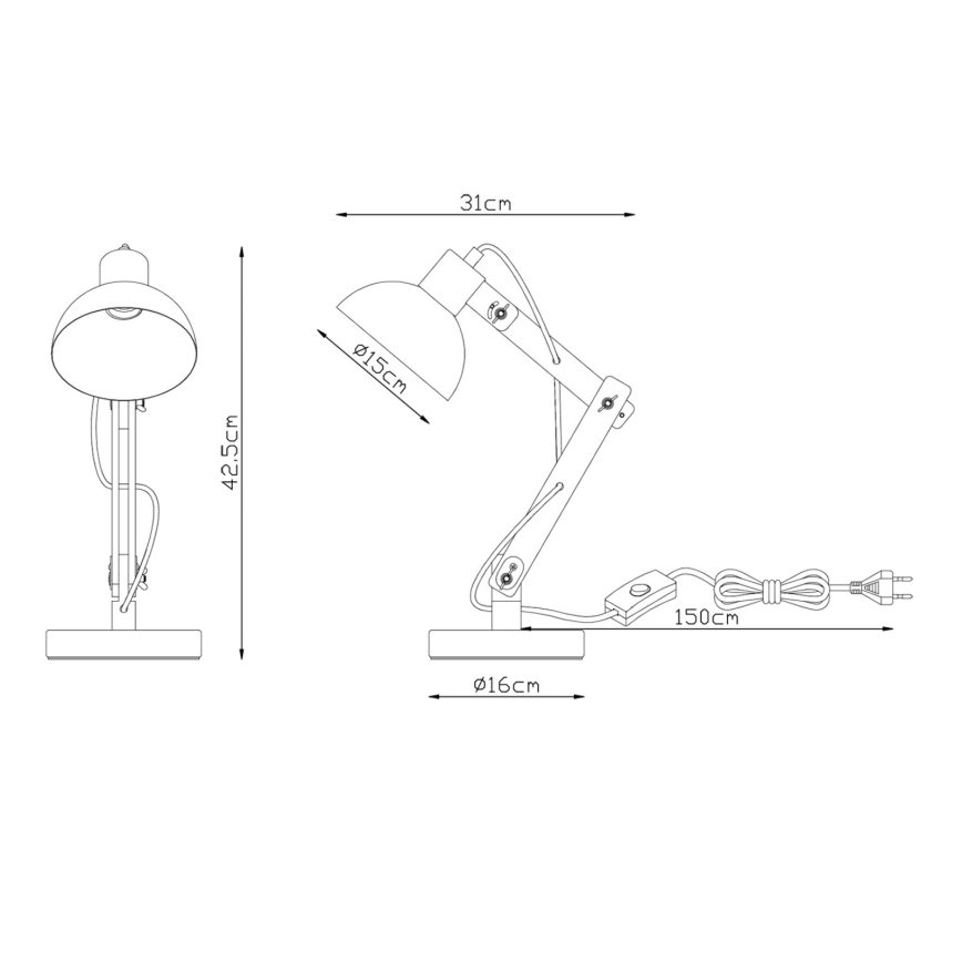 Brilagi - Επιτραπέζιο φωτιστικό FOCUS 1xE27/40W/230V λευκό
