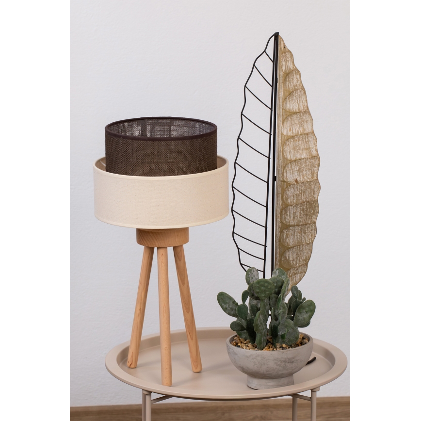 Brilagi - Επιτραπέζιο φωτιστικό LED BOHO STYLE 1xE27/15W/230V κρεμ/καφέ