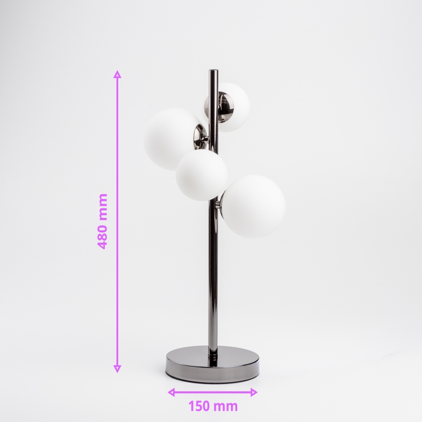 Brilagi - Επιτραπέζιο φωτιστικό LED MILLA 4xG9/3W/230V μαύρο χρώμιο/λευκό