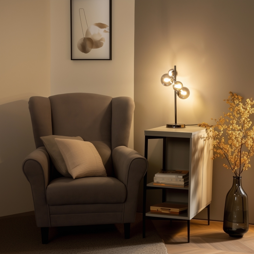 Brilagi - Επιτραπέζιο φωτιστικό LED MILLA 4xG9/3W/230V μαύρο χρώμιο/καπνιστό