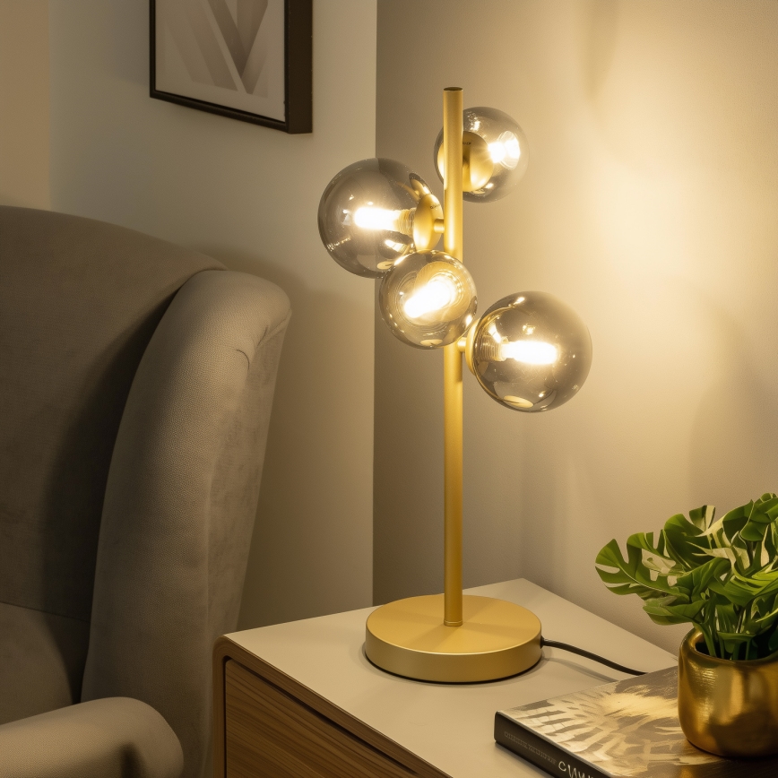 Brilagi - Επιτραπέζιο φωτιστικό LED MILLA 4xG9/3W/230V χρυσό/φιμέ