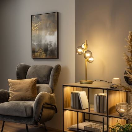 Brilagi - Επιτραπέζιο φωτιστικό LED MILLA 4xG9/3W/230V χρυσό/φιμέ