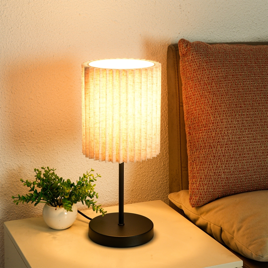 Brilagi - Επιτραπέζιο φωτιστικό NORDIC WAVE 1xE27/15W/230V λινό/μαύρο