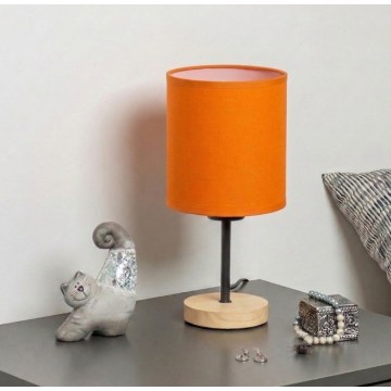 Brilagi - Επιτραπέζιο φωτιστικό NUBILA WOOD 1xE27/25W/230V δρυς/μαύρο/πορτοκαλί