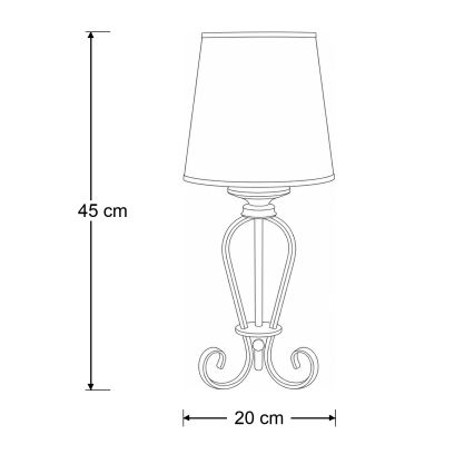 Brilagi - Επιτραπέζιο φωτιστικό SONIA 1xE27/15W/230V κρεμ με πατίνα