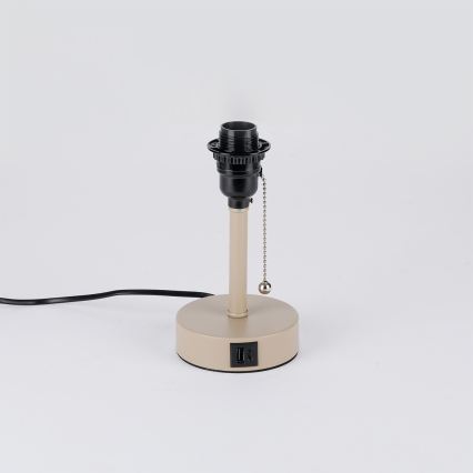 Brilagi - Επιτραπέζιο φωτιστικό TABLON με θύρα USB, 1xE27/25W/230V, μπεζ
