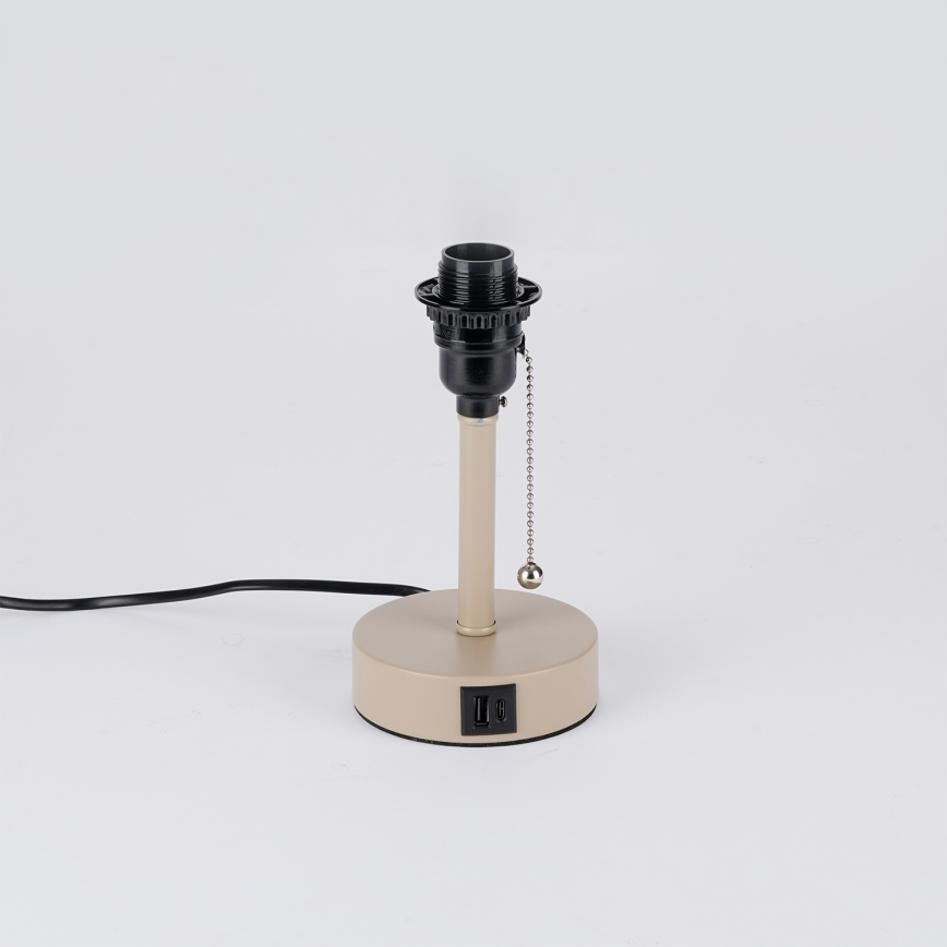 Brilagi - Επιτραπέζιο φωτιστικό TABLON με θύρα USB, 1xE27/25W/230V, μπεζ