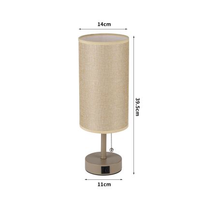 Brilagi - Επιτραπέζιο φωτιστικό TABLON με θύρα USB, 1xE27/25W/230V, μπεζ