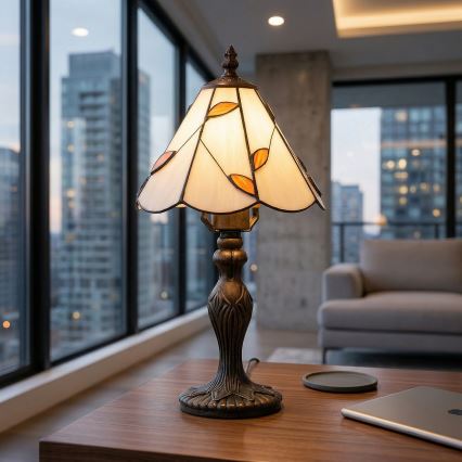 Brilagi - Επιτραπέζιο φωτιστικό Tiffany από βιτρώ FOLIA 1xE27/60W/230V