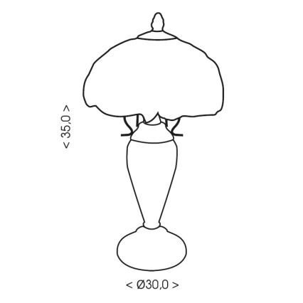 Brilagi - Επιτραπέζιο φωτιστικό Tiffany από βιτρό SIENNA 1xE27/60W/230V + 1xE14/40W