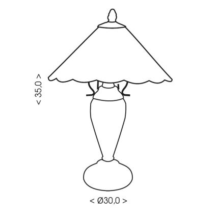 Brilagi - Επιτραπέζιο φωτιστικό Tiffany FOLIA με βιτρώ 1xE27/60W/230V + 1xE14/40W