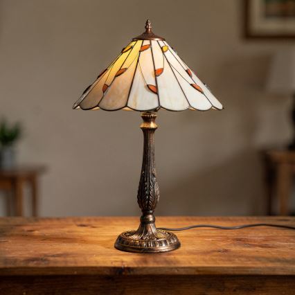 Brilagi - Επιτραπέζιο φωτιστικό Tiffany FOLIA με βιτρώ, 2xE27/60W/230V