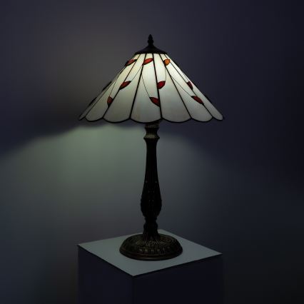 Brilagi - Επιτραπέζιο φωτιστικό Tiffany FOLIA με βιτρώ, 2xE27/60W/230V