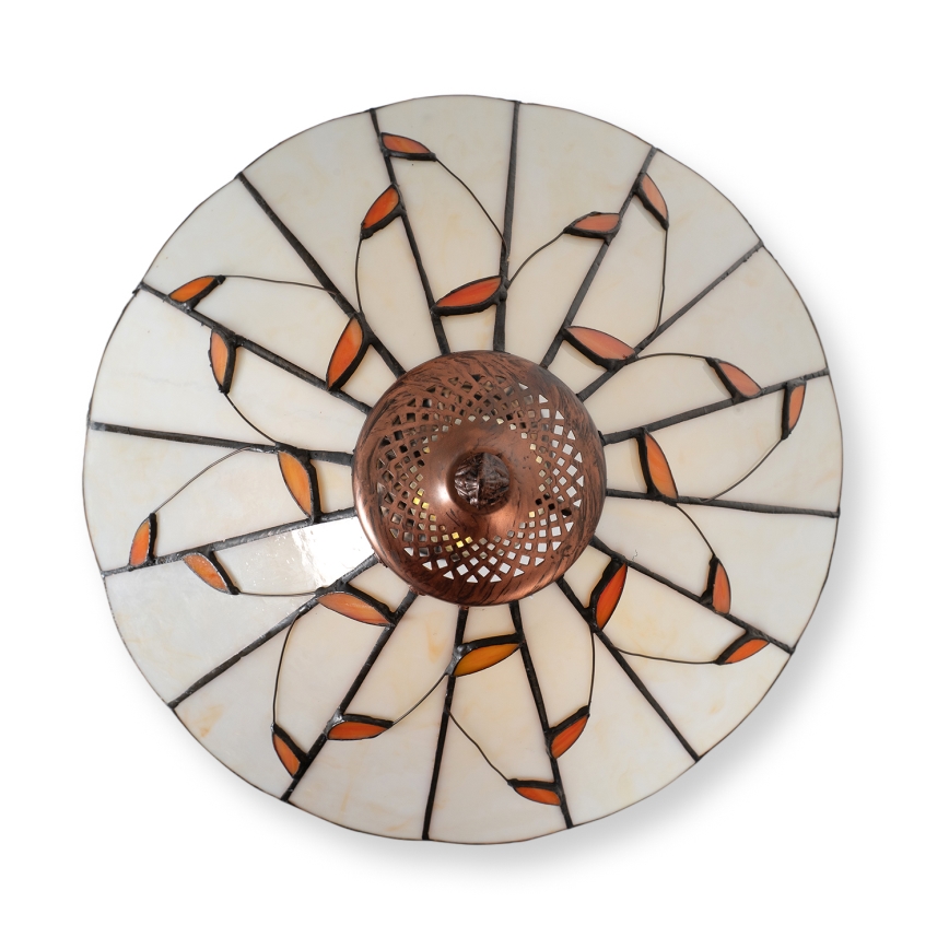 Brilagi - Επιτραπέζιο φωτιστικό Tiffany FOLIA με βιτρώ, 2xE27/60W/230V