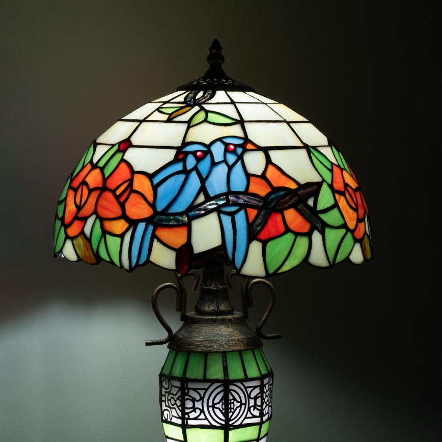 Brilagi - Επιτραπέζιο φωτιστικό Tiffany JUNGLE με βιτρώ 1xE27/60W/230V + 1xE14/40W