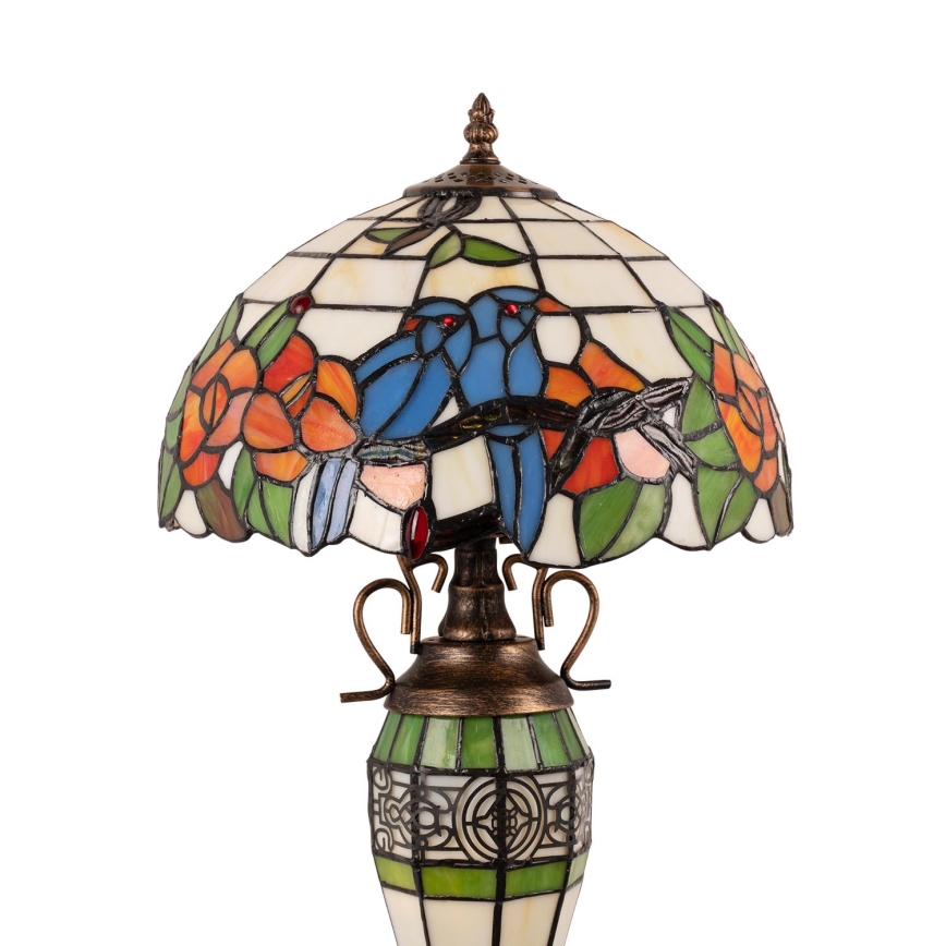 Brilagi - Επιτραπέζιο φωτιστικό Tiffany JUNGLE με βιτρώ 1xE27/60W/230V + 1xE14/40W