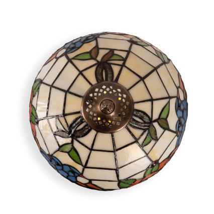 Brilagi - Επιτραπέζιο φωτιστικό Tiffany JUNGLE με βιτρώ 1xE27/60W/230V + 1xE14/40W