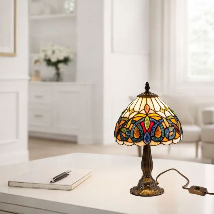 Brilagi - Επιτραπέζιο φωτιστικό Tiffany LUISA με βιτρώ 1xE14/40W/230V