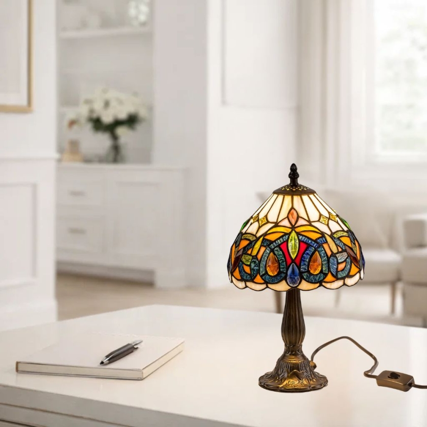 Brilagi - Επιτραπέζιο φωτιστικό Tiffany LUISA με βιτρώ 1xE14/40W/230V