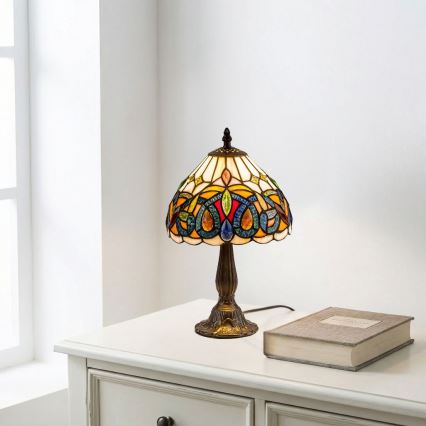 Brilagi - Επιτραπέζιο φωτιστικό Tiffany LUISA με βιτρώ 1xE14/40W/230V