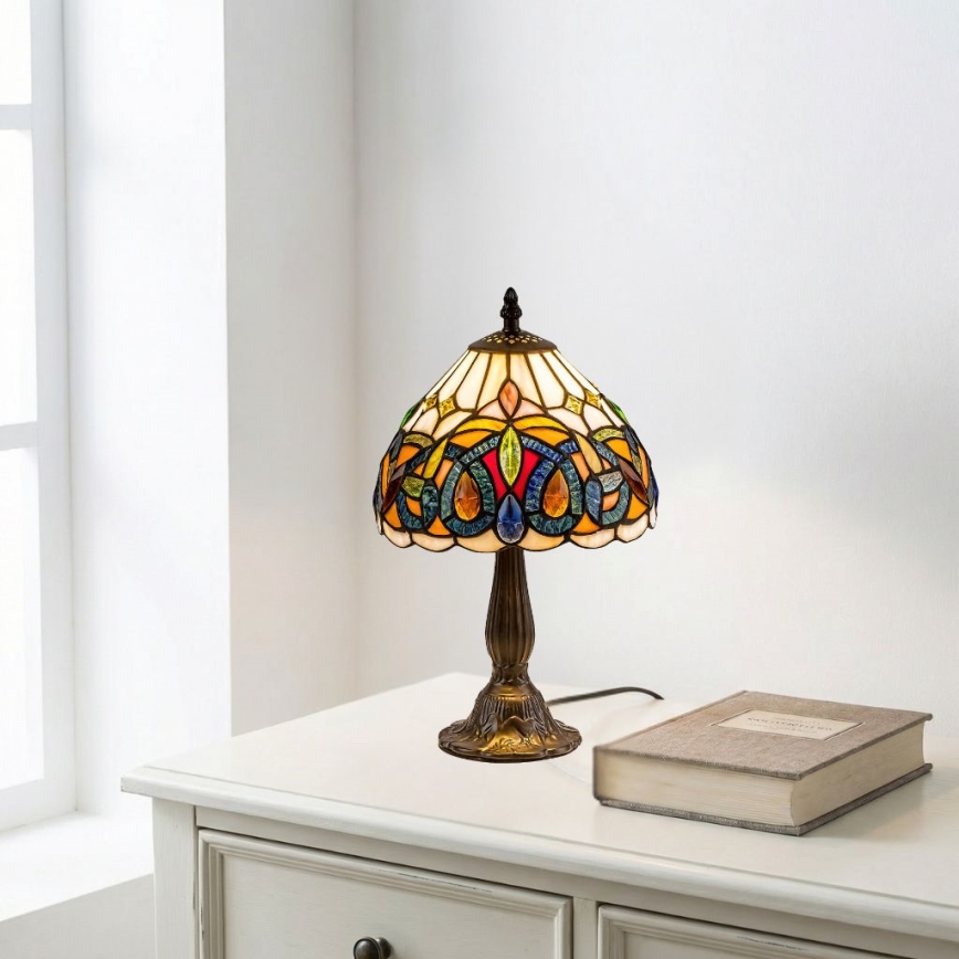 Brilagi - Επιτραπέζιο φωτιστικό Tiffany LUISA με βιτρώ 1xE14/40W/230V