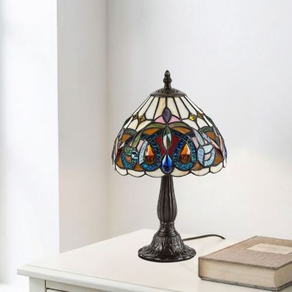 Brilagi - Επιτραπέζιο φωτιστικό Tiffany LUISA με βιτρώ 1xE14/40W/230V
