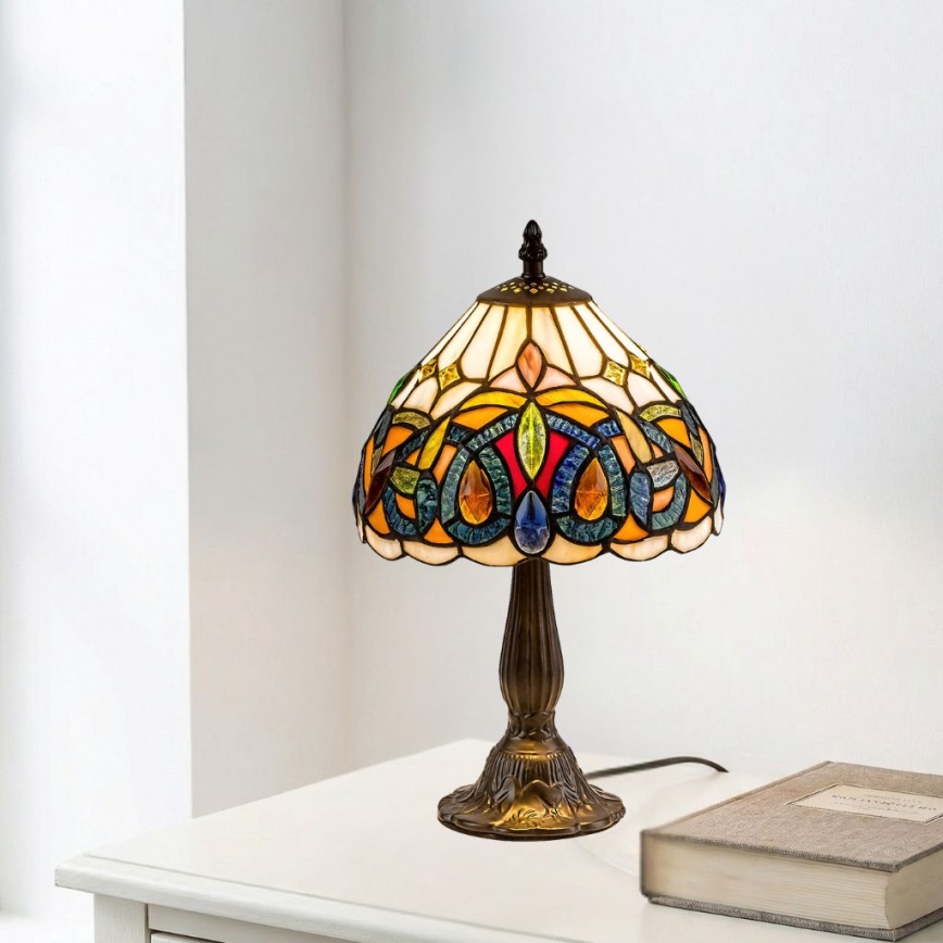 Brilagi - Επιτραπέζιο φωτιστικό Tiffany LUISA με βιτρώ 1xE14/40W/230V