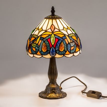 Brilagi - Επιτραπέζιο φωτιστικό Tiffany LUISA με βιτρώ 1xE14/40W/230V