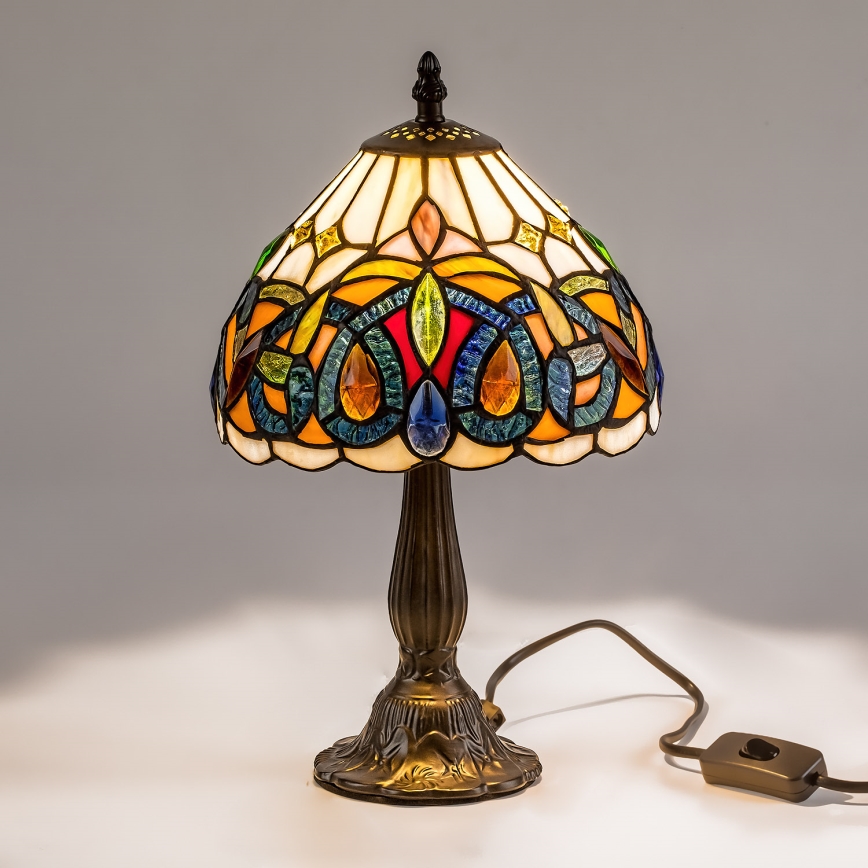 Brilagi - Επιτραπέζιο φωτιστικό Tiffany LUISA με βιτρώ 1xE14/40W/230V