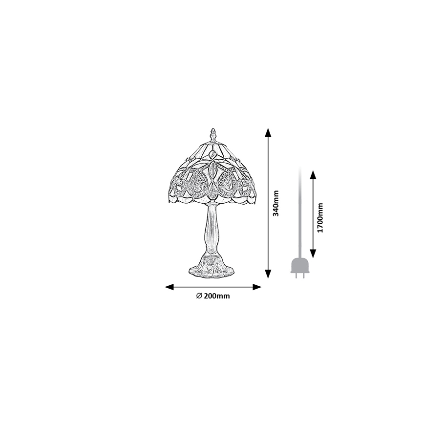 Brilagi - Επιτραπέζιο φωτιστικό Tiffany LUISA με βιτρώ 1xE14/40W/230V