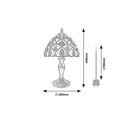 Brilagi - Επιτραπέζιο φωτιστικό Tiffany βιτρώ MARGARET 1xE14/40W/230V