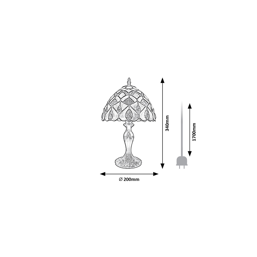 Brilagi - Επιτραπέζιο φωτιστικό Tiffany βιτρώ MARGARET 1xE14/40W/230V